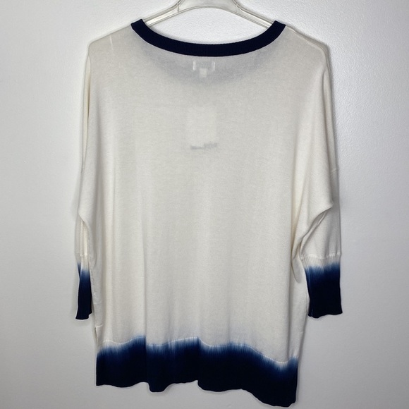 NWT White with Blue Fade Ombré Sweater with Dolman Sleeves size M - Picture 6 of 10